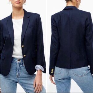 J.Crew NWT Schoolboy Navy Wool Blazer Jacket Gold Buttons Lined Size 10